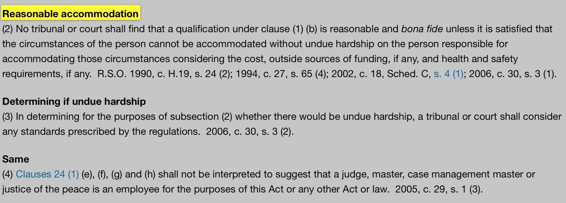 CanLII Ontario Human Rights Code Reasonable Accommodation CanLII Ontario Human Rights Code Reasonable Accommodation